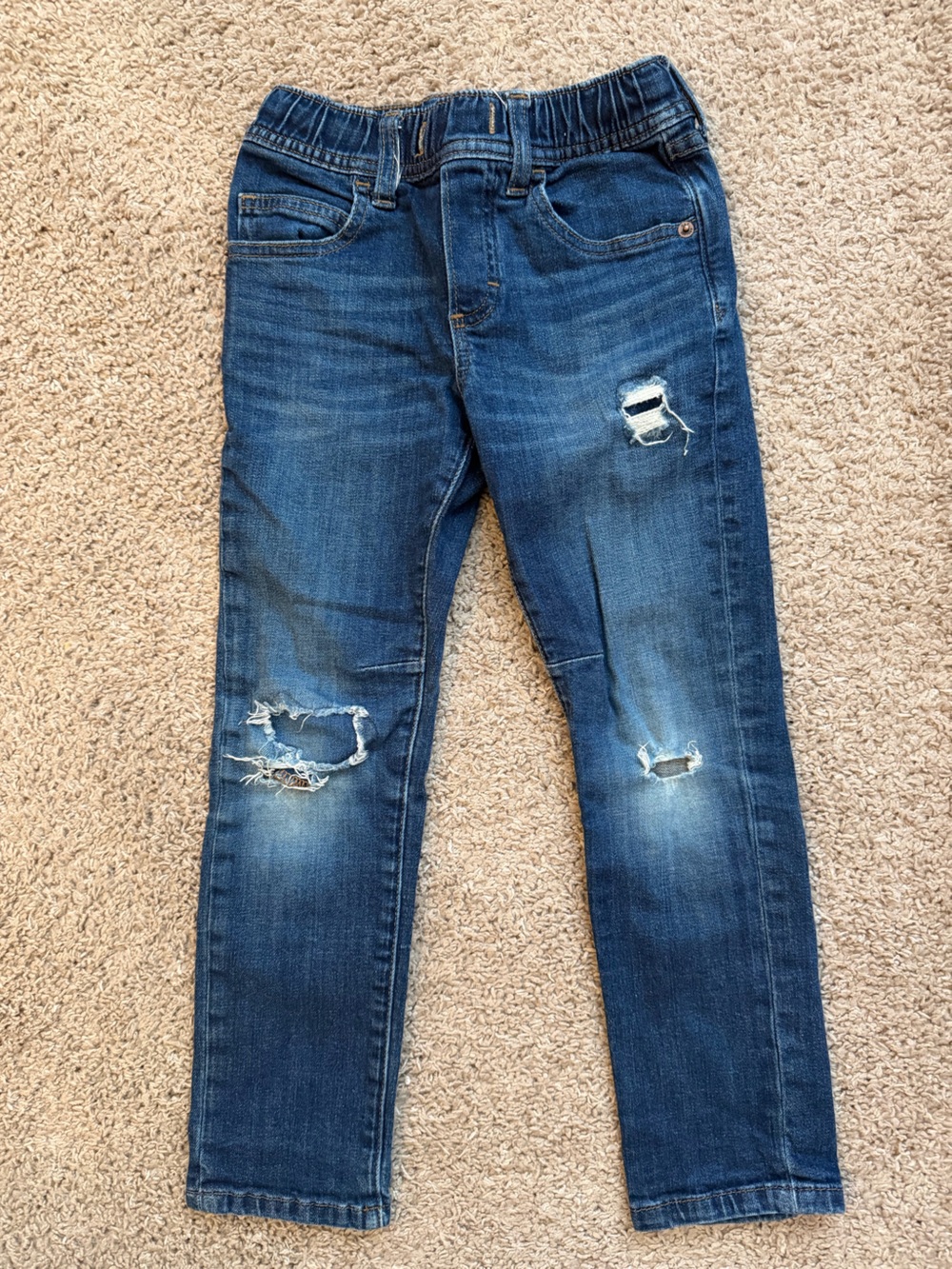 GAP Kids Distressed Dark Blue Stretch Jeans